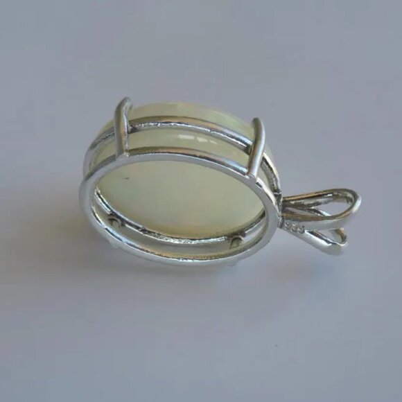 Huge Precious Color Play Opal in Sterling Silver Pendant - Picture 14 of 16